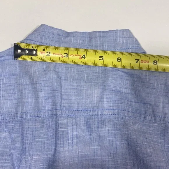 2/30 Guess Mens Lightweight Half Button Down Pullover Collared Shirt Denim Look - Picture 10 of 13